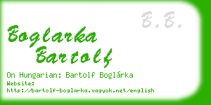 boglarka bartolf business card